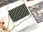 DIOR SADDLE POUCH BLUE OBLIQUE JACQUARD S5620 SIZE 22 CM - 6