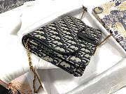 DIOR SADDLE POUCH BLUE OBLIQUE JACQUARD S5620 SIZE 22 CM - 4
