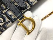 DIOR SADDLE POUCH BLUE OBLIQUE JACQUARD S5620 SIZE 22 CM - 3