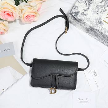 DIOR SADDLE BELT POUCH BLACK S5619 SIZE 17 CM