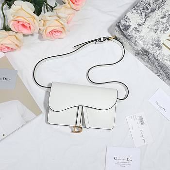 DIOR SADDLE BELT POUCH WHITE S5619 SIZE 17 CM