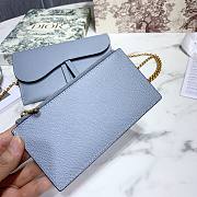 DIOR SADDLE WALLET CHAIN CLOUD BLUE S5614 SIZE 19 CM - 6