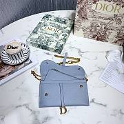 DIOR SADDLE WALLET CHAIN CLOUD BLUE S5614 SIZE 19 CM - 4