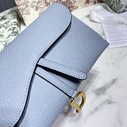 DIOR SADDLE WALLET CHAIN CLOUD BLUE S5614 SIZE 19 CM - 3