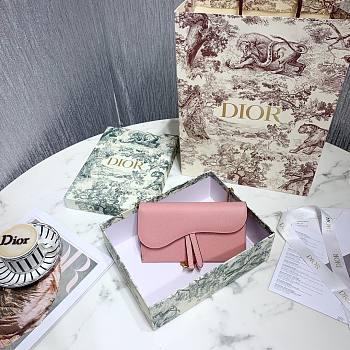 DIOR SADDLE WALLET CHAIN LIGHT PINK S5614 SIZE 19 CM