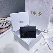 DIOR SADDLE FLAP CARD HOLDER BLACK S5611 SIZE 10.5 CM - 1
