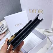 DIOR SADDLE FLAP CARD HOLDER BLACK S5611 SIZE 10.5 CM - 3