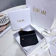 DIOR SADDLE FLAP CARD HOLDER BLACK S5611 SIZE 10.5 CM - 5