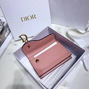 DIOR SADDLE FLAP CARD HOLDER LIGHT PINK S5611 SIZE 10.5 CM - 3