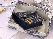  DIOR SADDLE FLAP CARD HOLDER BLUE OBLIQUE JACQUARD S5611 SIZE 10.5 CM - 6