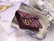 DIOR SADDLE FLAP CARD HOLDER RED OBLIQUE JACQUARD S5611 SIZE 10.5 CM - 6