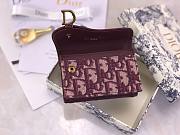 DIOR SADDLE FLAP CARD HOLDER RED OBLIQUE JACQUARD S5611 SIZE 10.5 CM - 5