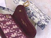 DIOR SADDLE FLAP CARD HOLDER RED OBLIQUE JACQUARD S5611 SIZE 10.5 CM - 2