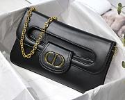 DIOR MEDIUM DOUBLE BAG BLACK M8641 SIZE 28 CM - 1