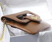 DIOR MEDIUM DOUBLE BAG BROWN M8641 SIZE 28 CM - 3