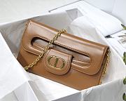 DIOR MEDIUM DOUBLE BAG BROWN M8641 SIZE 28 CM - 1