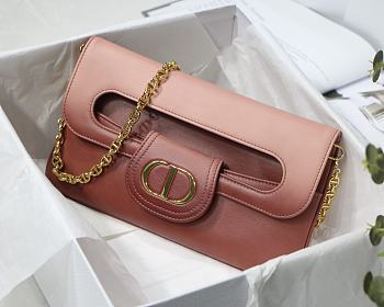 DIOR MEDIUM DOUBLE BAG PINK GRADIENT M8641 SIZE 28 CM