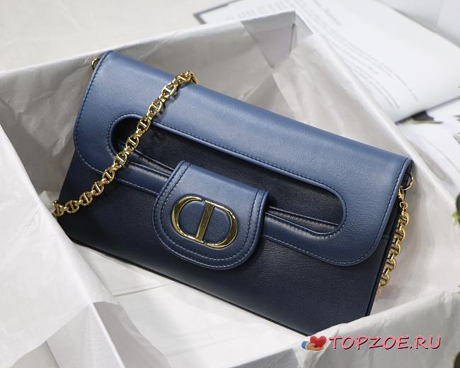 DIOR MEDIUM DOUBLE BAG BLUE GRADIENT M8641 SIZE 28 CM - 1