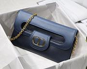 DIOR MEDIUM DOUBLE BAG BLUE GRADIENT M8641 SIZE 28 CM - 1