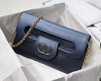 DIOR MEDIUM DOUBLE BAG BLUE GRADIENT M8641 SIZE 28 CM