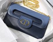 DIOR MEDIUM DOUBLE BAG BLUE GRADIENT M8641 SIZE 28 CM - 5