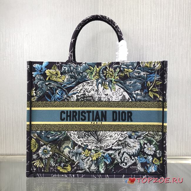 DIOR BOOK TOTE BLUE DIOR CONSTELLATION EMBROIDERY M1286 SIZE 41.5 CM - 1
