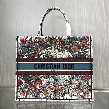 BOOK TOTE LATTE MULTICOLOR CONSTELLATION EMBROIDERY M1286 SIZE 41.5 CM