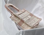 DIOR MINI BOOK TOTE PINK TOILE DE JOUY EMBROIDERY S5475 SIZE 23 CM - 6