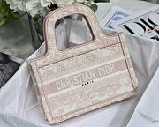 DIOR MINI BOOK TOTE PINK TOILE DE JOUY EMBROIDERY S5475 SIZE 23 CM - 2