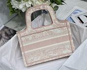DIOR MINI BOOK TOTE PINK TOILE DE JOUY EMBROIDERY S5475 SIZE 23 CM - 3