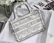 DIOR MINI BOOK TOTE GRAY TOILE DE JOUY EMBROIDERY S5475 SIZE 23 CM - 1