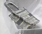 DIOR MINI BOOK TOTE GRAY TOILE DE JOUY EMBROIDERY S5475 SIZE 23 CM - 6