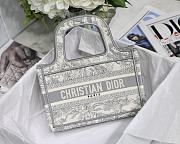 DIOR MINI BOOK TOTE GRAY TOILE DE JOUY EMBROIDERY S5475 SIZE 23 CM - 3