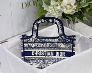 DIOR MINI BOOK TOTE BLUE TOILE DE JOUY EMBROIDERY S5475 SIZE 23 CM - 3