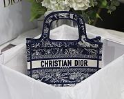 DIOR MINI BOOK TOTE BLUE & WHITE TOILE DE JOUY EMBROIDERY S5475 SIZE 23 CM - 5