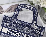 DIOR MINI BOOK TOTE BLUE & WHITE TOILE DE JOUY EMBROIDERY S5475 SIZE 23 CM - 4