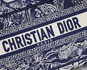 DIOR MINI BOOK TOTE BLUE & WHITE TOILE DE JOUY EMBROIDERY S5475 SIZE 23 CM - 3
