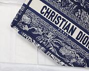 DIOR MINI BOOK TOTE BLUE & WHITE TOILE DE JOUY EMBROIDERY S5475 SIZE 23 CM - 2