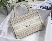 DIOR MINI BOOK TOTE MULTICOLOR STRIPES EMBROIDERY S5475 SIZE 23 CM - 1