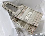 DIOR MINI BOOK TOTE MULTICOLOR STRIPES EMBROIDERY S5475 SIZE 23 CM - 6