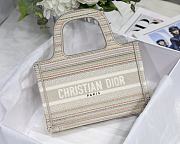 DIOR MINI BOOK TOTE MULTICOLOR STRIPES EMBROIDERY S5475 SIZE 23 CM - 5