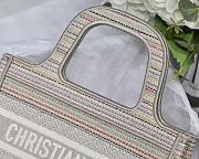 DIOR MINI BOOK TOTE MULTICOLOR STRIPES EMBROIDERY S5475 SIZE 23 CM - 2