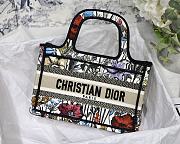 DIOR MINI BOOK TOTE MULTICOLOR FLOWER EMBROIDERY S5475 SIZE 23 CM - 1