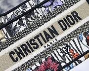 DIOR MINI BOOK TOTE MULTICOLOR FLOWER EMBROIDERY S5475 SIZE 23 CM - 3
