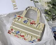 DIOR MINI BOOK TOTE FLOWER IN BEIGE EMBROIDERY S5475 SIZE 23 CM - 5