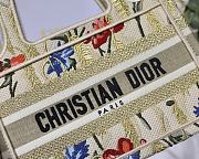 DIOR MINI BOOK TOTE FLOWER IN BEIGE EMBROIDERY S5475 SIZE 23 CM - 2
