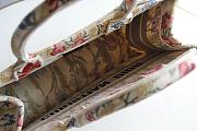 DIOR SMALL BOOK TOTE FLOWER IN BEIGE EMBROIDERY M1296 SIZE 36.5 CM - 6