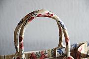 DIOR SMALL BOOK TOTE FLOWER IN BEIGE EMBROIDERY M1296 SIZE 36.5 CM - 4