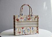 DIOR SMALL BOOK TOTE FLOWER IN BEIGE EMBROIDERY M1296 SIZE 36.5 CM - 2