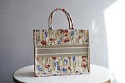 DIOR BOOK TOTE FLOWER IN BEIGE EMBROIDERY M1286 SIZE 41.5 CM - 4